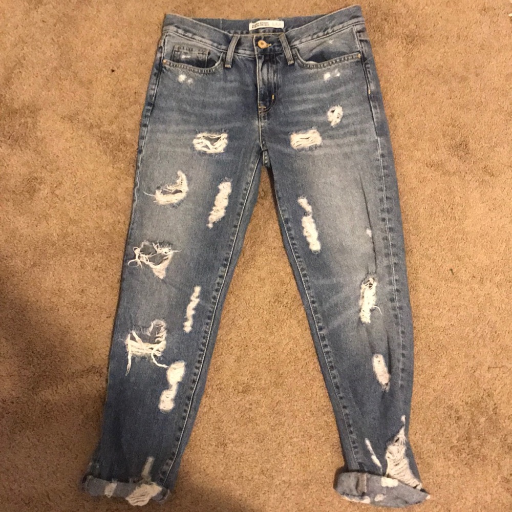 Zara Basic Boyfriend Crop Denim - image 1